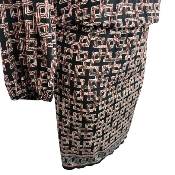 Max Studio Womens Black Blouson Long Sleeve Stretch Jersey Knit Dress sz M - Picture 2 of 16